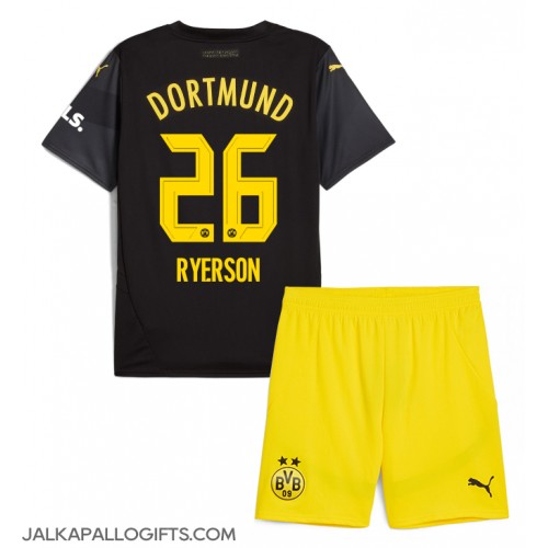 Borussia Dortmund Julian Ryerson #26 Vieras Peliasu Lasten 2024-25 Lyhythihainen (+ Lyhyet housut)